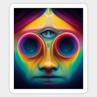 psychedelic face Sticker